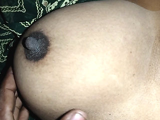 Indian Desi Girl's Orange Pressed With Her Hands