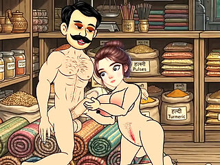 Cartoon video of Swati and shopkeeper Ramu's funny sex. Big cock fucking.