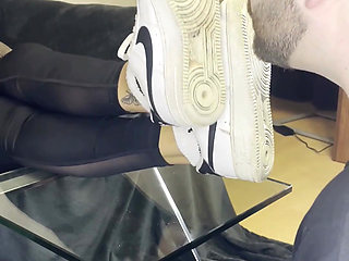 Dirty White Sneaker Worship - Valeria Night (Front View)