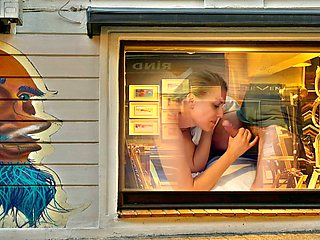 Theas enjoying some oral fun at the pleasure shop - erotic art