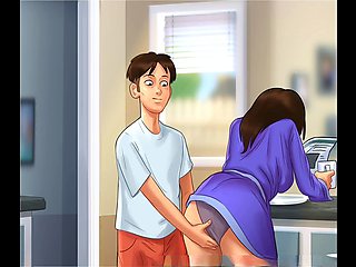 Summer adventure with a hot cougar in the kitchen