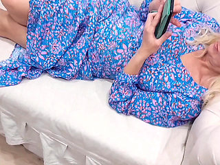 Amateur Blonde Mature Wife Enjoys Semi-naked Sex