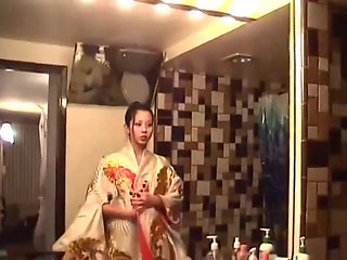 Asian petite fucking, hand penetrated in the bedroom...cum on tits