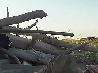 French Teacher Masturbates Student Bull on Public Nudist Beach Caught by Voyeur Jerking Huge Cock