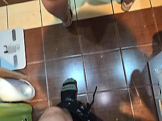 Horny Husband Caught His Wife Washing Her Hair in the Bathroom and Fucked Her