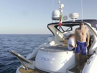 Old bitch gets fucked on a boat and it is HOT AND HEAVY