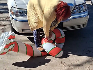 Big Beautiful Woman Nurse Vicki Crushes This Blow up Candy Cane