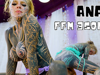 Tattooed TEENS' FFM Anal Fucking with Italian Big Cock