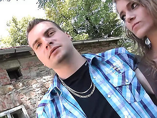 Big Dick Threesome in Garden - Sweet Cat & Gabrielle Gucci Suck & Fuck Hard