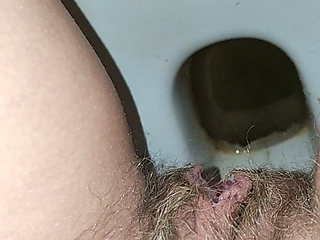 Big Load of Pee From Hairy Pussy