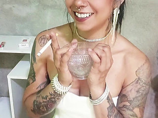 My Special Warm Cocktail in White Dress