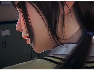 School uniform teasing in a sensual Japanese setting