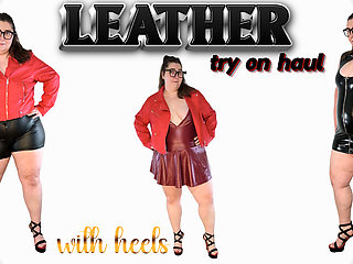 Tall BBW Tempting in Leather Try on Haul