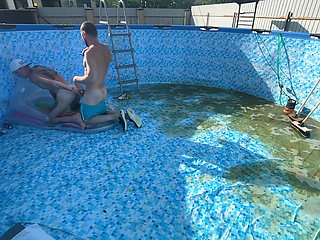 The Head of the House Fucked the New Pool Boy Right There