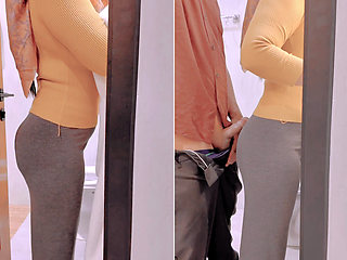 Suddenly my stepuncle sneaked into the toilet