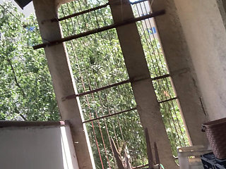 Naked on the terrace