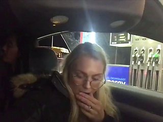 Amateur blonde Kaira in mini skirt masturbation scene