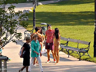 Aiko May Flashes Shaved Pussy in Public Vienna 3