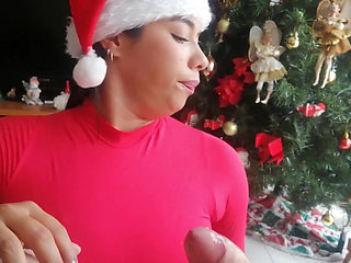 Christmas Blowjob with Cum Swallow