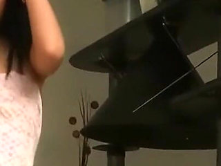 Teen Lilly Is Dancing in Her Pajamas and Then Strips