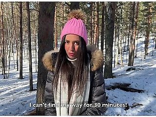 A Girl Got Lost In The Forest And Met A Forester, Thanking Him With Sex - Creampie With Katty West