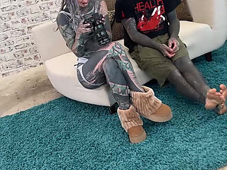 A Second Camera Secrets Tattooed Body Girl Teased in Photoshoot Before Tatttooed Man Wild Anal Ride & Ass to Mouth Feast