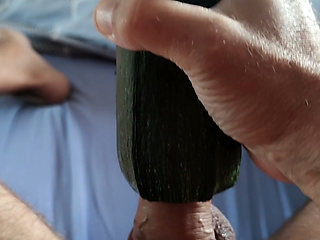 Masturbation with Zucchini and Cumshot (POV and ring think)