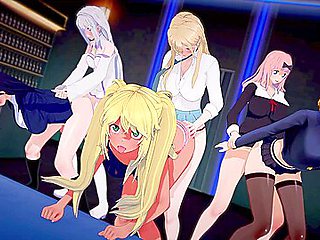 Hentai 3d And Car Toon - Orgy With Marin, Yamada, Hibiki, Nobara, Emilia And Ichika