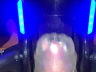 Crazy big cumshot with milking machine