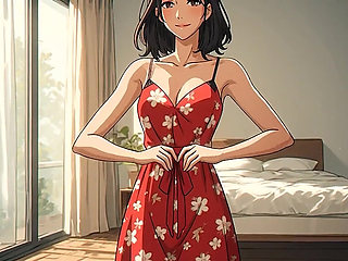 AI Generated Cartoon, Uncensored video of Chubby Puffy Nipples of 18 Year old Hentai MILF, 3D Cartoon Video