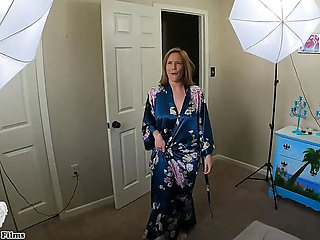 Stepmom Jane Cane Poses Nude and Fucks Stepson - Big Tits MILF POV Blowjob & Doggystyle