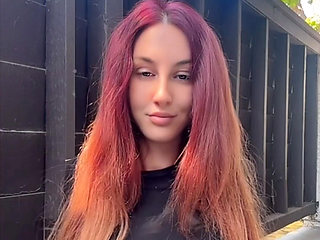 Smoking Outdoor Along Hair Fetish and Boobs Flash