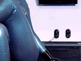 Curvy Sexy MILF with Big Ass in Latex Rubber Catsuit