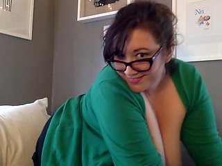 Cute BBW masturbates wearing socks