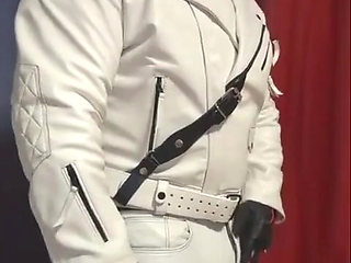 In Full White Leather Formals.