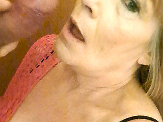Sexy Grandma is rewarded with a facial