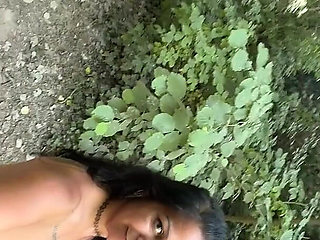 Risky Nude Walking in the Forest