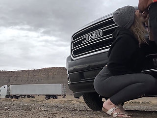 Blowjob on the Road Restroom and Risky Hotel