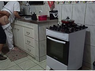 Maid Had Her Ass Used While Washing Dishes