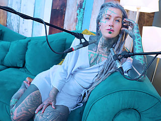 I talk about L - LOVE - ASMR podcast SFW talking goth skinny girl dreadlocks tattoo model inked girl