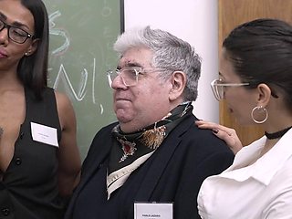 Sr Mono and Alba Bust Student Venus y Marte After Class for Naughty Behavior and Rough Face-Fuck
