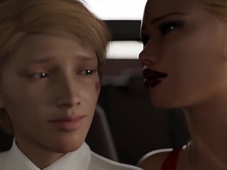 3d animation big-tit milf suggests fucking in car at parking she climbs on top then guy takes her doggy style