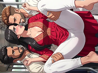 Busty Curvy Indian Beauty Gets Lifted & Carried by Eager Men on Crowded Bus - Cartoon ai video