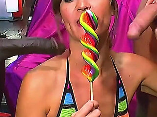 Blonde Fake-tits Slut Fists Pussy & Ass, Squirts Meters Away!