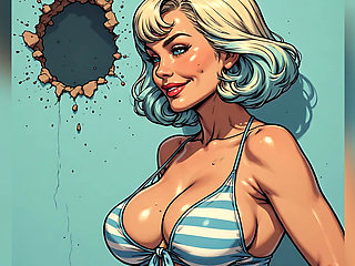 Big Boob Babes in Swimsuits Art