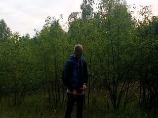 Outdoor Twink Peeing in the Woods