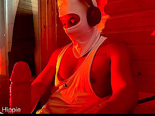 Sauna Gooning Session - My BBC Slathered in Lube, Frotting a Thick Dildo While I Moan and Edge
