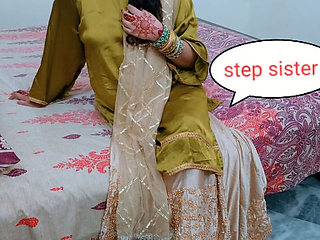 Desi stepsister sucks stepbrother's cock in Hindi at house