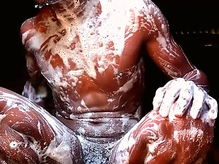 A Handsome Boy ,Bathing At A Mudhouse !Just A Cool Day With A Vybe.