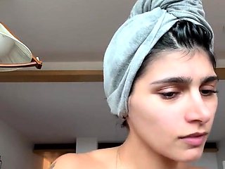 Brunette solo darling masturbating at home